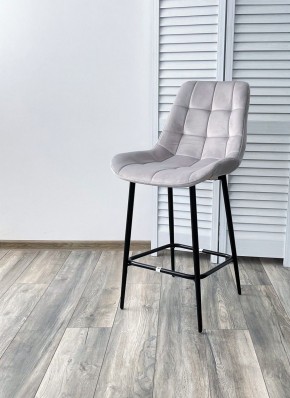 Полубарный стул ХОФМАН, цвет H-09 Светло-серый, велюр / черный каркас H=63cm М-City в Озерске - ozersk.ok-mebel.com | фото 2