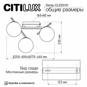 Потолочная люстра Citilux Dorsy CL223131 в Озерске - ozersk.ok-mebel.com | фото 11