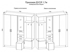 Прихожая Дуся 1.7 УНИ (Дуб Бунратти/Цемент) в Озерске - ozersk.ok-mebel.com | фото 2