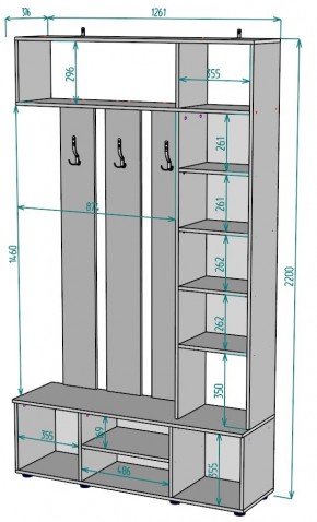 Прихожая с зеркалом V20_M в Озерске - ozersk.ok-mebel.com | фото 2