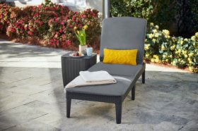 Шезлонг Джайпур с матрасом (Jaipur Sun lounger (with cushion)) графит в Озерске - ozersk.ok-mebel.com | фото 2