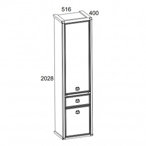 Шкаф 2D1S, MAGELLAN, цвет Сосна винтаж в Озерске - ozersk.ok-mebel.com | фото 2