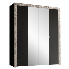 Шкаф 4-х дв. (с зеркалами)  Premium черная/серебро (ТФШ1/4(П) в Озерске - ozersk.ok-mebel.com | фото