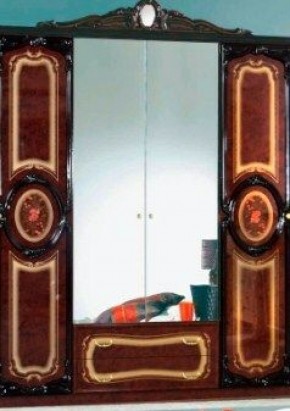 Шкаф 4-х дверный с зеркалами (01.144) Роза (могано) в Озерске - ozersk.ok-mebel.com | фото