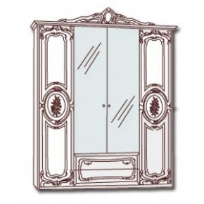 Шкаф 4-х дверный с зеркалами (01.144) Роза (могано) в Озерске - ozersk.ok-mebel.com | фото 3