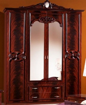 Шкаф 4-х дверный с зеркалами (03.144) Ольга (могано) в Озерске - ozersk.ok-mebel.com | фото