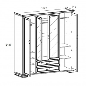 Шкаф 4D2S Z , MONAKO, цвет Сосна винтаж в Озерске - ozersk.ok-mebel.com | фото