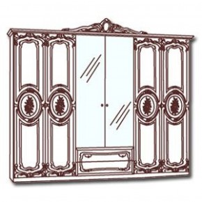 Шкаф 6-и дверный с зеркалами (01.146) Роза (беж) в Озерске - ozersk.ok-mebel.com | фото 3