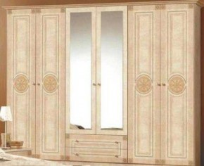 Шкаф 6-и дверный с зеркалами (02.146) Рома (беж) в Озерске - ozersk.ok-mebel.com | фото