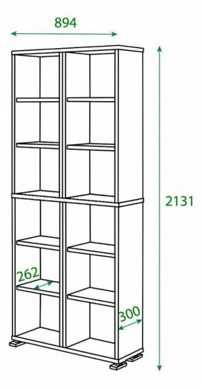 Шкаф книжный Домино ПУ-30-3 в Озерске - ozersk.ok-mebel.com | фото 2