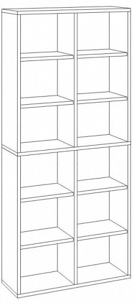 Шкаф книжный Домино СУ(ш2в2)+4ФГ в Озерске - ozersk.ok-mebel.com | фото 2