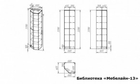 Шкаф книжный Мебелайн-13 в Озерске - ozersk.ok-mebel.com | фото 3