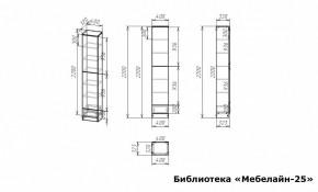 Шкаф книжный Мебелайн-25 в Озерске - ozersk.ok-mebel.com | фото 3