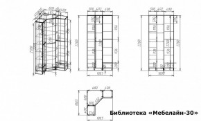 Шкаф книжный Мебелайн-30 в Озерске - ozersk.ok-mebel.com | фото 3