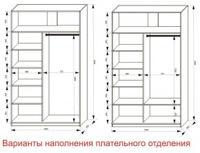 Шкаф-купе 1400 серии SOFT D6+D6+B2+PL3 (2 ящика+2штанги) профиль «Капучино» в Озерске - ozersk.ok-mebel.com | фото 7