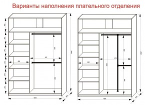 Шкаф-купе 1600 серии SOFT D6+D6+B2+PL3 (2 ящика+2штанги) профиль «Капучино» в Озерске - ozersk.ok-mebel.com | фото 7