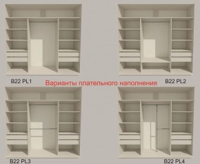 Шкаф-купе 2100 серии SOFT D2+D7+D3+B22+PL2 (по 2 ящика лев/прав+1штанга+1полка) профиль «Графит» в Озерске - ozersk.ok-mebel.com | фото 6