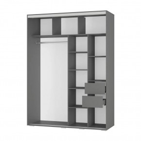 Шкаф-купе Крафт-6 1.6 м ШКК-06 (графит) в Озерске - ozersk.ok-mebel.com | фото 2