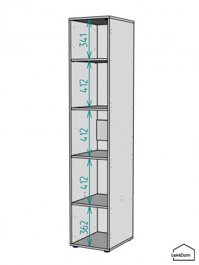 Шкаф Linnea MHR-1-2 2050х400х510 (ДВ-М 11.1.25) в Озерске - ozersk.ok-mebel.com | фото 3