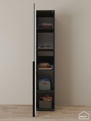 Шкаф Linnea MHR-1-2 2050х400х510 (Графит-М 11.1.25) в Озерске - ozersk.ok-mebel.com | фото 4