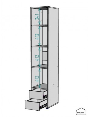Шкаф Linnea MHR-1-3 2050х400х510 (Белый-М 11.1.2) в Озерске - ozersk.ok-mebel.com | фото 4