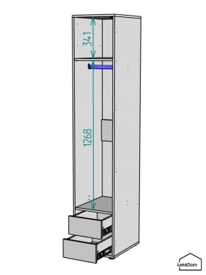 Шкаф Linnea MHR-1-3 2050х400х510 (ДВ-М 11.1.25) в Озерске - ozersk.ok-mebel.com | фото 3