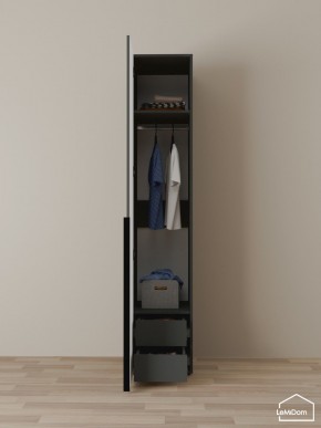 Шкаф Linnea MHR-1-3 2050х400х510 (Графит-М 11.1.25) в Озерске - ozersk.ok-mebel.com | фото 3