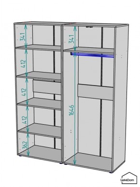 Шкаф Linnea MHR-4PO-1 2050х1600х510 (Белый-М 11.1.2) в Озерске - ozersk.ok-mebel.com | фото 3