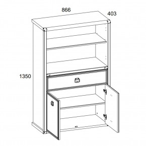 Шкаф открытый 2D1S, MAGELLAN, цвет Сосна винтаж в Озерске - ozersk.ok-mebel.com | фото 3