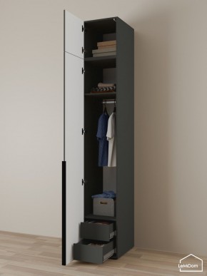 Шкаф с антресолью Linnea MHR-1A-3 2450х400х510 (Графит-М 11.1.25) в Озерске - ozersk.ok-mebel.com | фото 5