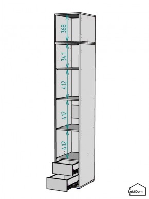 Шкаф с антресолью Linnea MHR-1POA-4 2450х400х510 (Белый-М 11.1.2) в Озерске - ozersk.ok-mebel.com | фото 3
