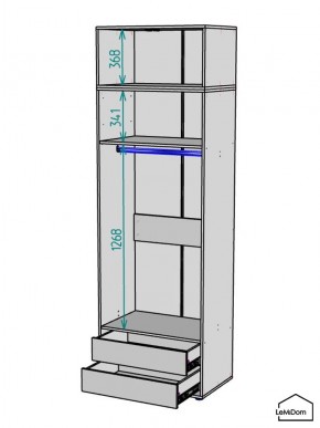 Шкаф с антресолью Linnea MHR-2A-3 2450х800х510 (Белый-М 11.1.1) в Озерске - ozersk.ok-mebel.com | фото 3
