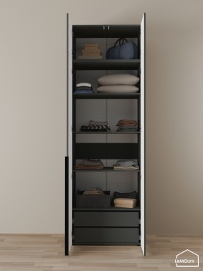 Шкаф с антресолью Linnea MHR-2A-3 2450х800х510 (Графит-М 11.1.25) в Озерске - ozersk.ok-mebel.com | фото 5
