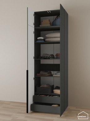 Шкаф с антресолью Linnea MHR-2A-3 2450х800х510 (Графит-М 11.1.25) в Озерске - ozersk.ok-mebel.com | фото 6