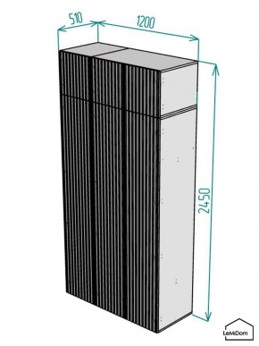 Шкаф с антресолью Linnea MHR-3POA-1 2450х1200х510 (Белый-М 11.1.2) в Озерске - ozersk.ok-mebel.com | фото 2
