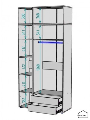 Шкаф с антресолью Linnea MHR-3POA-2 2450х1200х510 (Белый-М 11.1.2) в Озерске - ozersk.ok-mebel.com | фото 3