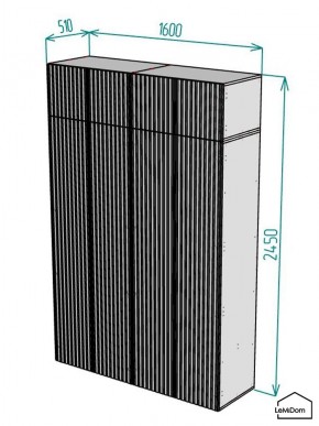 Шкаф с антресолью Linnea MHR-4POA-1 2450х1600х510 (Белый-М 11.1.2) в Озерске - ozersk.ok-mebel.com | фото 2