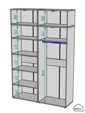 Шкаф с антресолью Linnea MHR-4POA-1 2450х1600х510 (Белый-М 11.1.2) в Озерске - ozersk.ok-mebel.com | фото 3
