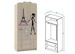 Шкаф для одежды с ящиками Париж в Озерске - ozersk.ok-mebel.com | фото 1