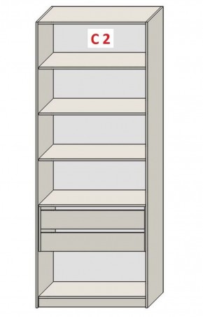 Шкаф СТАНДАРТ С1 без ящика серия "ГЕСТИЯ" (Бежевый песок/Дуб Небраска натуральный ) 800*520*2300 в Озерске - ozersk.ok-mebel.com | фото 6