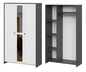 Шкаф трехстворчатый "Дольче" (графит/белый) в Озерске - ozersk.ok-mebel.com | фото