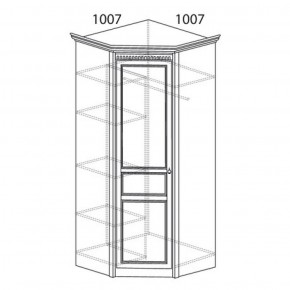 Шкаф угловой №183 "Лючия" Фасад зеркало (Угол 1007*1007) Дуб оксфорд в Озерске - ozersk.ok-mebel.com | фото 2