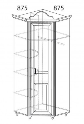 Шкаф угловой №562 "Алиса" (угол 875*875) в Озерске - ozersk.ok-mebel.com | фото 2