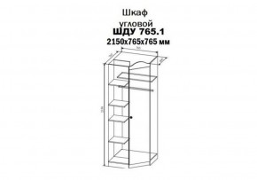 KI-KI ШДУ765.1 Шкаф угловой (белый/белое дерево) в Озерске - ozersk.ok-mebel.com | фото 2