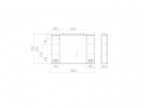 Шкаф-зеркало Cube 100 Эл. Домино (DC5013HZ) в Озерске - ozersk.ok-mebel.com | фото 2