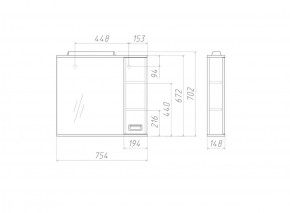 Шкаф-зеркало Cube 75 Эл. Правый Домино (DC5009HZ) в Озерске - ozersk.ok-mebel.com | фото 3