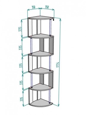 Стеллаж Maria S113-MA (Графит) в Озерске - ozersk.ok-mebel.com | фото 3