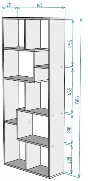 Стеллаж S8 1586х675х221 в Озерске - ozersk.ok-mebel.com | фото 2