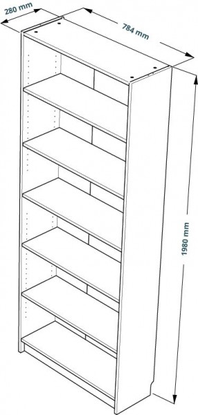 Стеллаж Варма 80, высокий с шестью полками, цвет белый в Озерске - ozersk.ok-mebel.com | фото 3