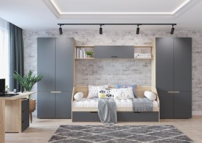 Стол 1200/3 ящика АНТАЛИЯ (Сонома/Графит софт) в Озерске - ozersk.ok-mebel.com | фото 2